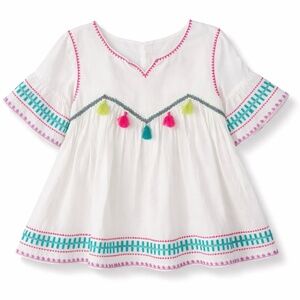 Cat & Jack Embroidered Top with Tassels - Size 8